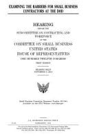 Examining the Barriers for Small Business Contractors at the Dod