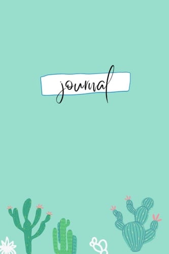 Pastel Blue Cactus Journal notebook: Minimalist
