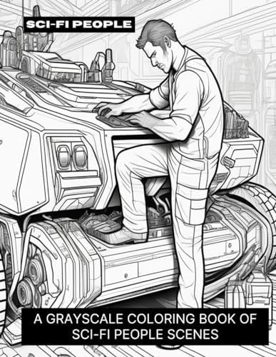 Sci-Fi People A Grayscale Coloring Book of Sci-Fi People Scenes
