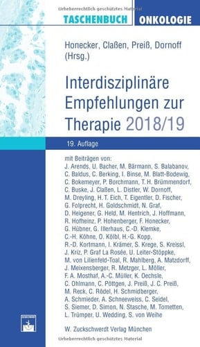 Taschenbuch Onkologie interdisziplinäre Empfehlungen zur Therapie 2018/19