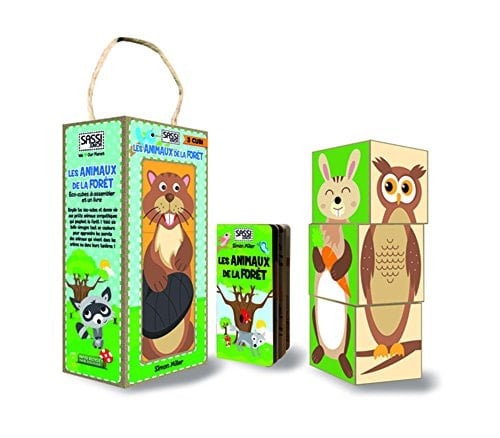 Les animaux de la forêt Eco-cubes à assembler et un livre