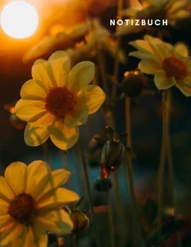 Gelbe Blume Notizbuch: Liniert notizbuch 200 seiten 8,5x11 zoll Tageburch notizbuch (German Edition)