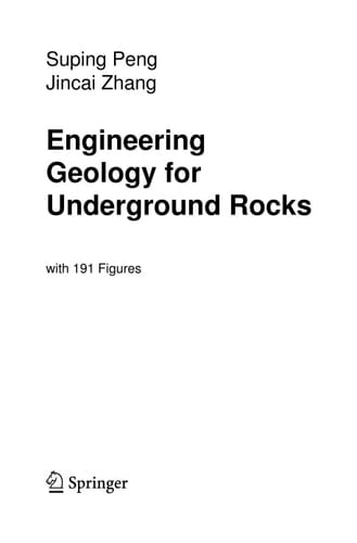 Engineering Geology for Underground Rocks