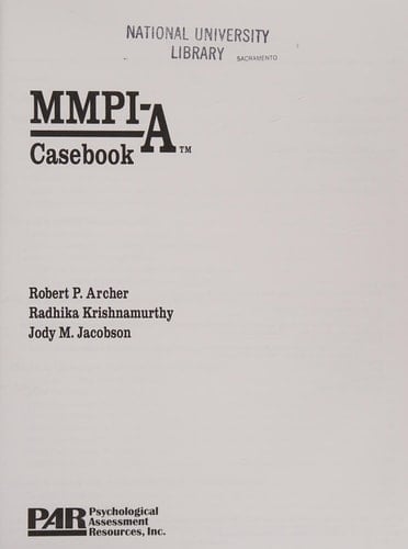Mmpi-A Casebook