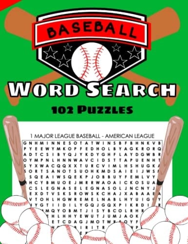 Baseball Word Search for Kids: 102 Word Search Puzzles with Solutions