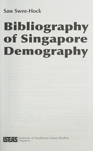 Bibliography of Singapore Demography