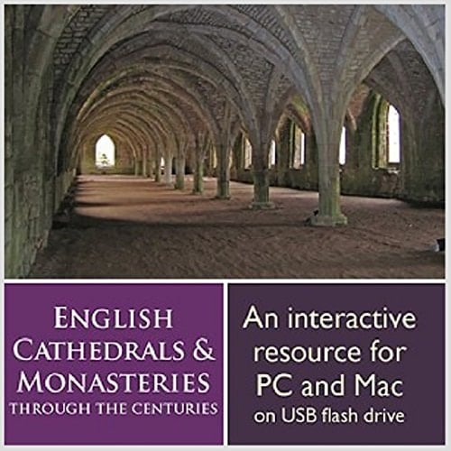 English Cathedrals and Monasteries Through the Centuries Flash Drive History, Community, Worship, Art, Architecture, Music