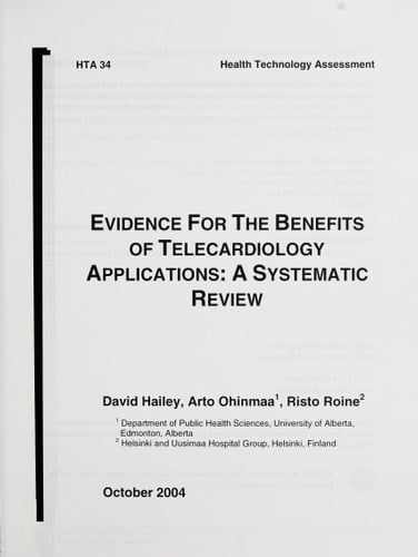 Evidence for the Benefits of Telecardiology Applications : a Systematic Review