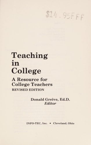 Teaching in College A Resource for College Teachers