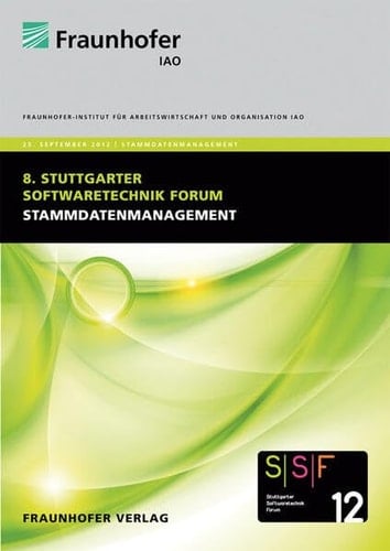 Stammdatenmanagement Tagungsband des Stuttgart-Softwaretechnik-Forums 2012, 25. September 2012
