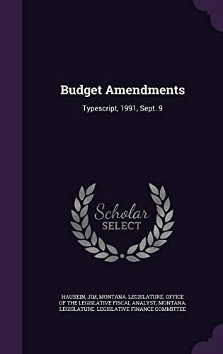 Budget Amendments Typescript, 1991, Sept. 9