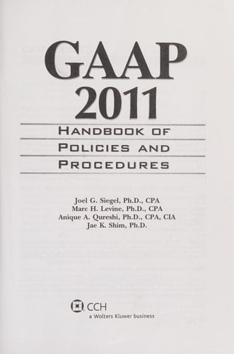 GAAP 2011 Handbook of Policies and Procedures