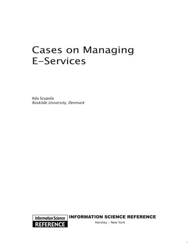 Cases on Managing E-Services