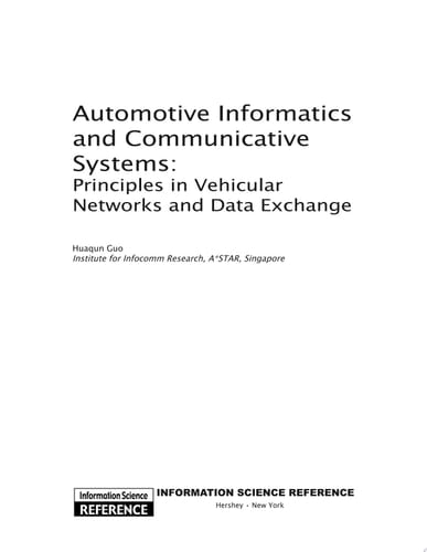 Automotive Informatics and Communicative Systems
