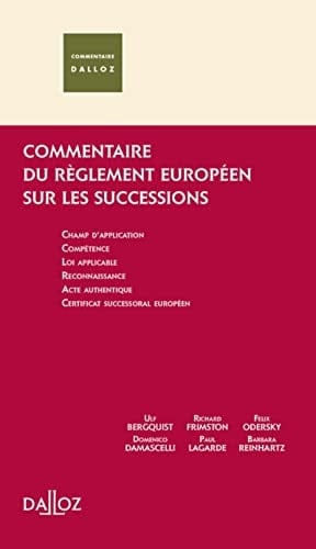 Commentaire du règlement européen sur les successions