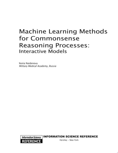 Machine Learning Methods for Commonsense Reasoning Processes