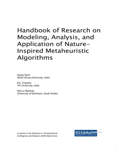 Handbook of Research on Modeling, Analysis, and Application of Nature-Inspired Metaheuristic Algorithms