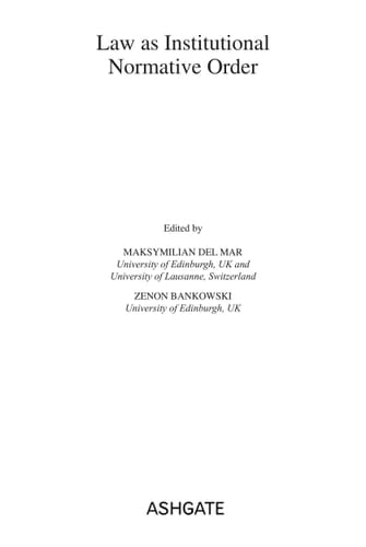 Law as Institutional Normative Order