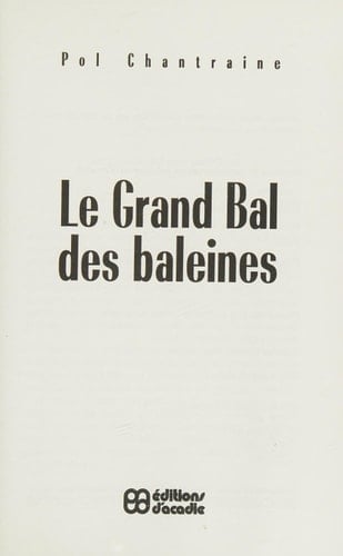 Le grand bal des baleines