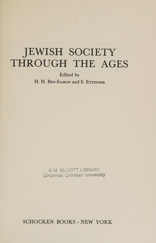 Jewish Society Through the Ages