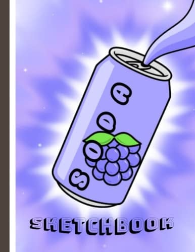 Sketchbook: Stylish Purple SODA Can NFT inspired sketchbook for all things creative: draw, doodle, sketch, 120 white pages, 8.5” x 11”