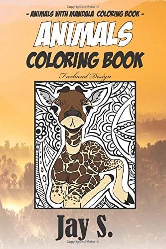 Animals Coloring Book: a Coloring Book with 25 cute Animals with Mandala background