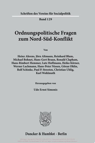 Ordnungspolitische Fragen zum Nord-Süd-Konflikt