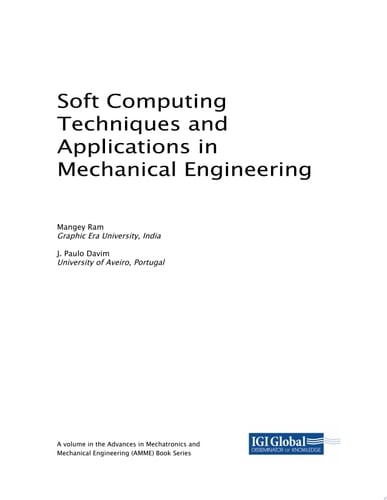 Soft Computing Techniques and Applications in Mechanical Engineering