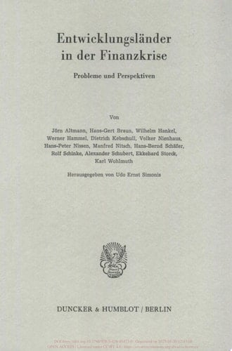 Entwicklungsländer in der Finanzkrise Probleme und Perspektiven