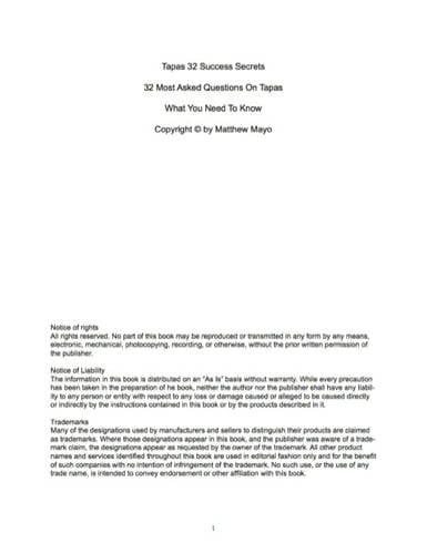 Tapas 32 Success Secrets - 32 Most Asked Questions On Tapas - What You Need To Know