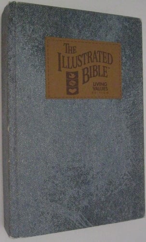 Illustrated Blue Stone-Washed Simulated Denim