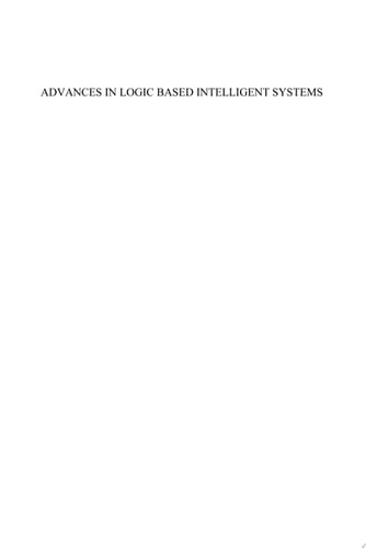 Advances in Logic Based Intelligent Systems Selected Papers of LAPTEC 2005