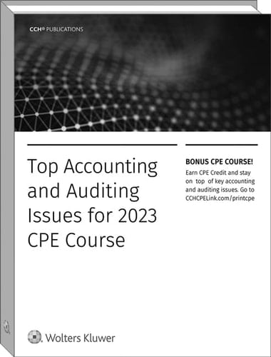 Top Accounting and Auditing Issues for 20203 Cpe Course