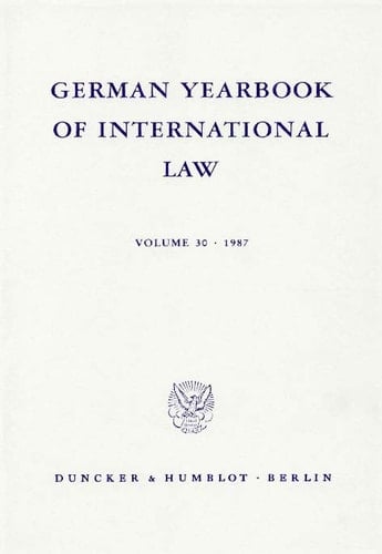 German Yearbook of International Law / Jahrbuch FüR Internationales Recht