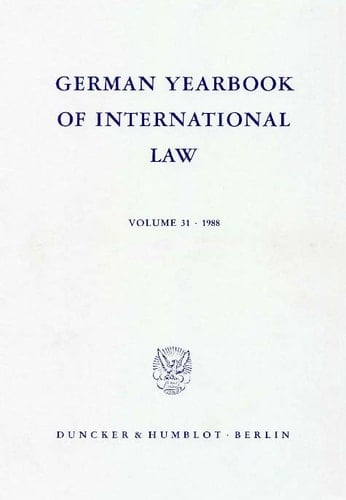German Yearbook of International Law - Jahrbuch für Internationales Recht.