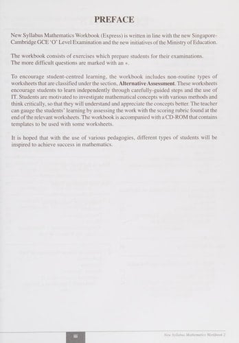 New Syllabus Mathematics Workbook