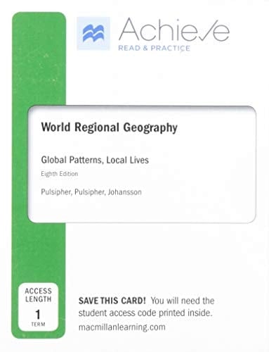 Achieve Read & Practice for World Regional Geography (Six-Months Access): Global Patterns, Local Lives