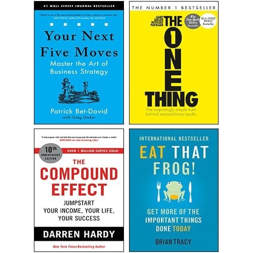 Your Next Five Moves, The One Thing, The Compound Effect, Eat That Frog 4 Books Collection Set