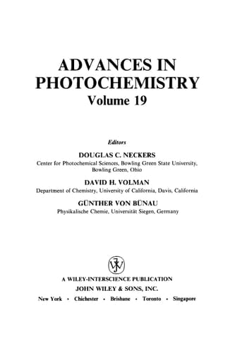 Advances in Photochemistry, Volume 19