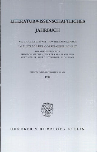 Literaturwissenschaftliches Jahrbuch