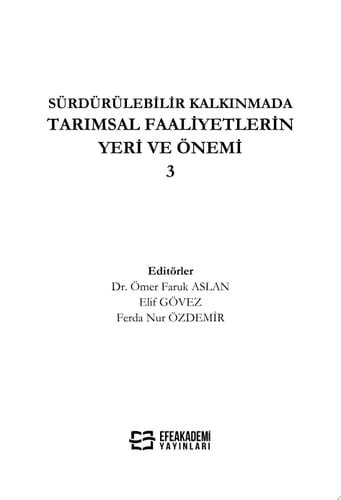 Sürdürülebilir Kalkınmada Tarımsal Faaliyetlerin Yeri ve Önemi 3