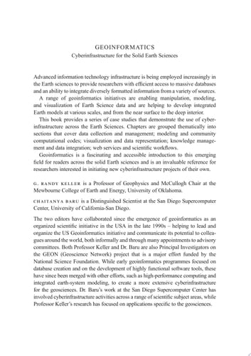 Geoinformatics Cyberinfrastructure for the Solid Earth Sciences