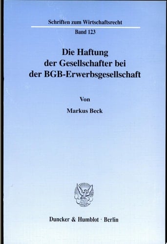 Die Haftung der Gesellschafter bei der BGB-Erwerbsgesellschaft