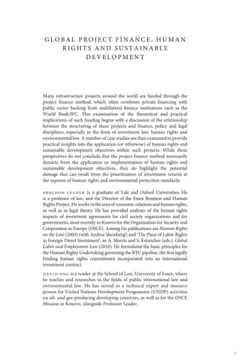 Global Project Finance, Human Rights and Sustainable Development