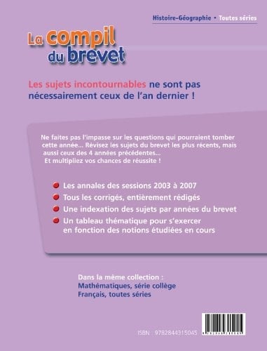 Histoire-Géographie Education civique toutes séries Brevet 2008