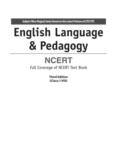 (CTET /TET) English Language & Pedagogy (I-VIII)