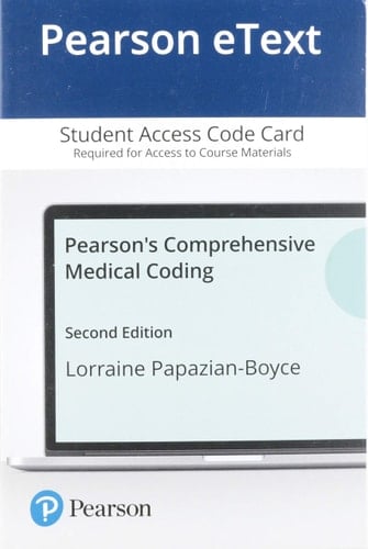 Pearson eText Pearson's Comprehensive Medical Coding -- Access Card