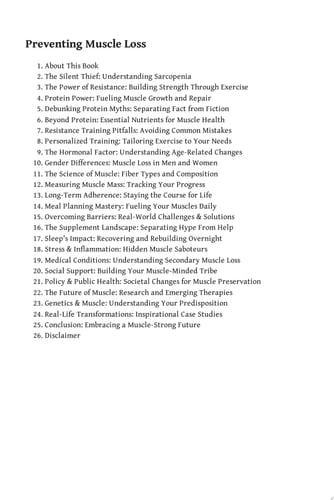 Preventing Muscle Loss