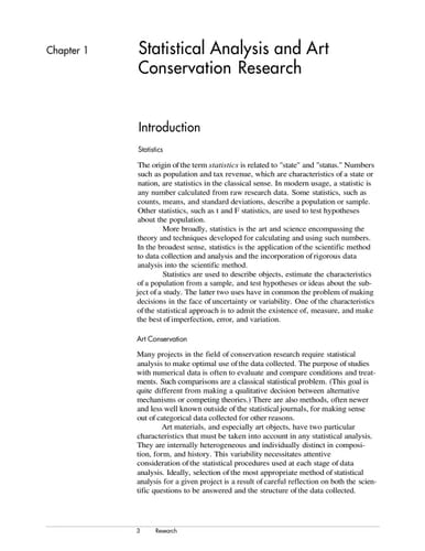 Statistical Analysis in Art Conservation Research