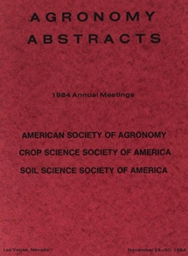 Agronomy Abstracts, 1984